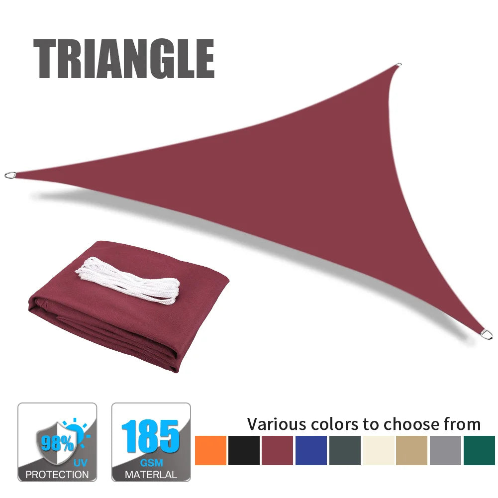 Triangle Sun Shade Sail 185gsm UV Block
