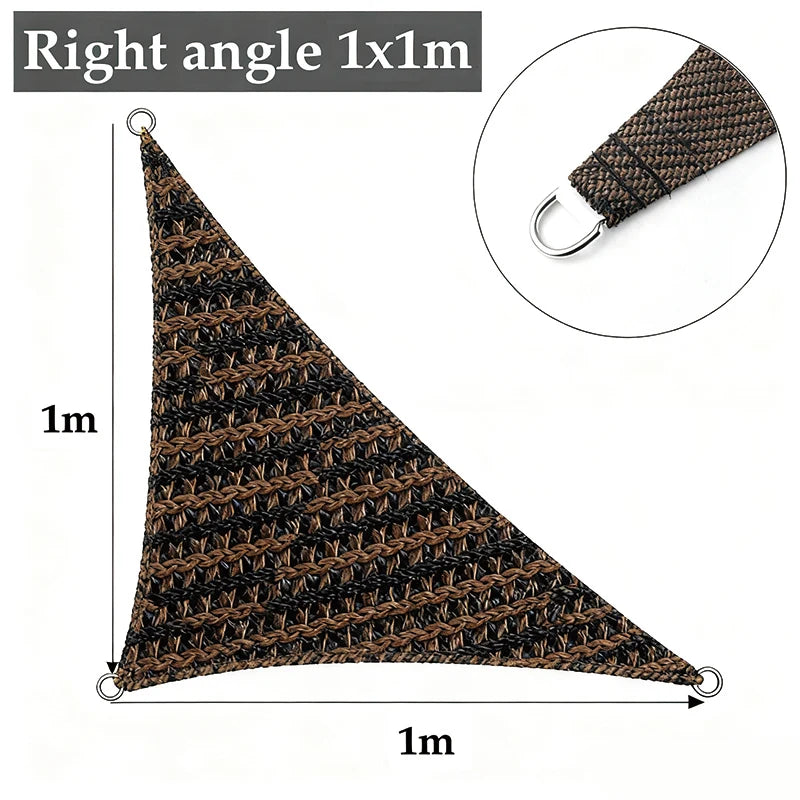 Brown Triangle Sun Shade Net 90% UV Block