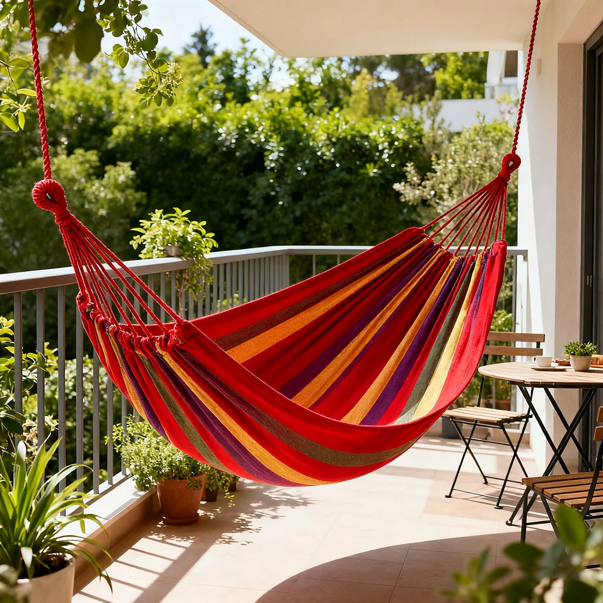 Double Cotton Hammock 2 Person With Tree Straps