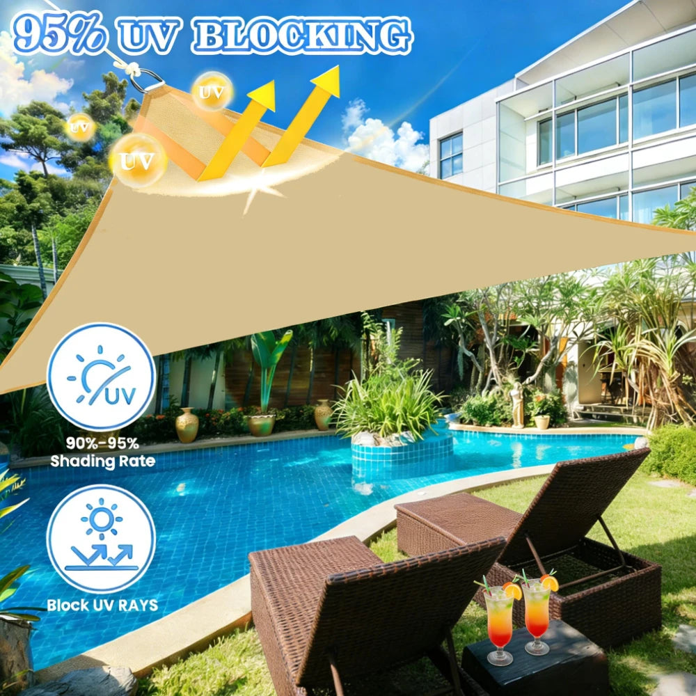 Triangle Sun Shade Sail 185gsm UV Block