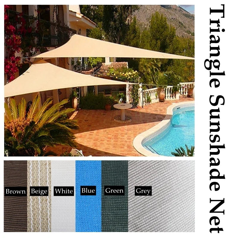 Brown Triangle Sun Shade Net 90% UV Block