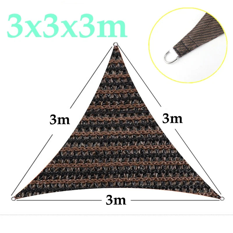 Brown Triangle Sun Shade Net 90% UV Block