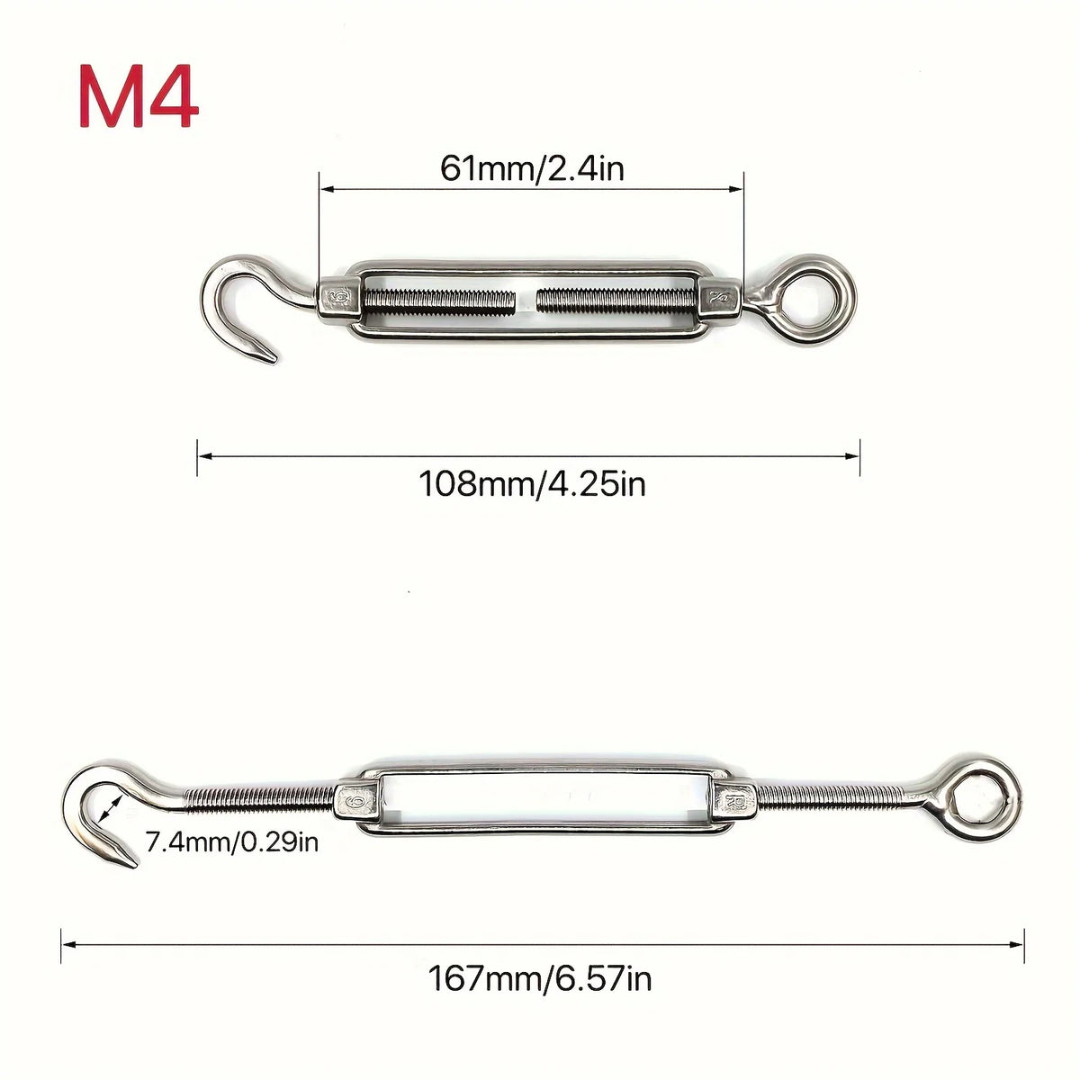 Stainless Steel Eyelet Fasteners For Shade Sail (Pack of 4)