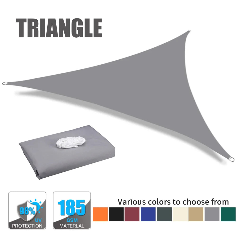 Triangle Sun Shade Sail 185gsm UV Block