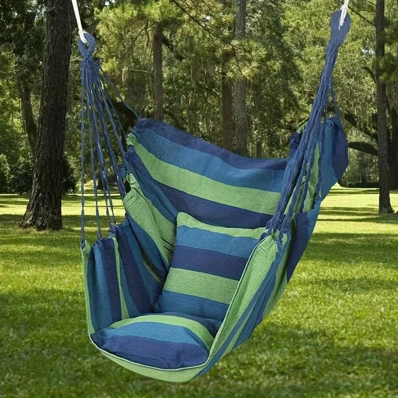 Striped Canvas Hanging Hammock Chair