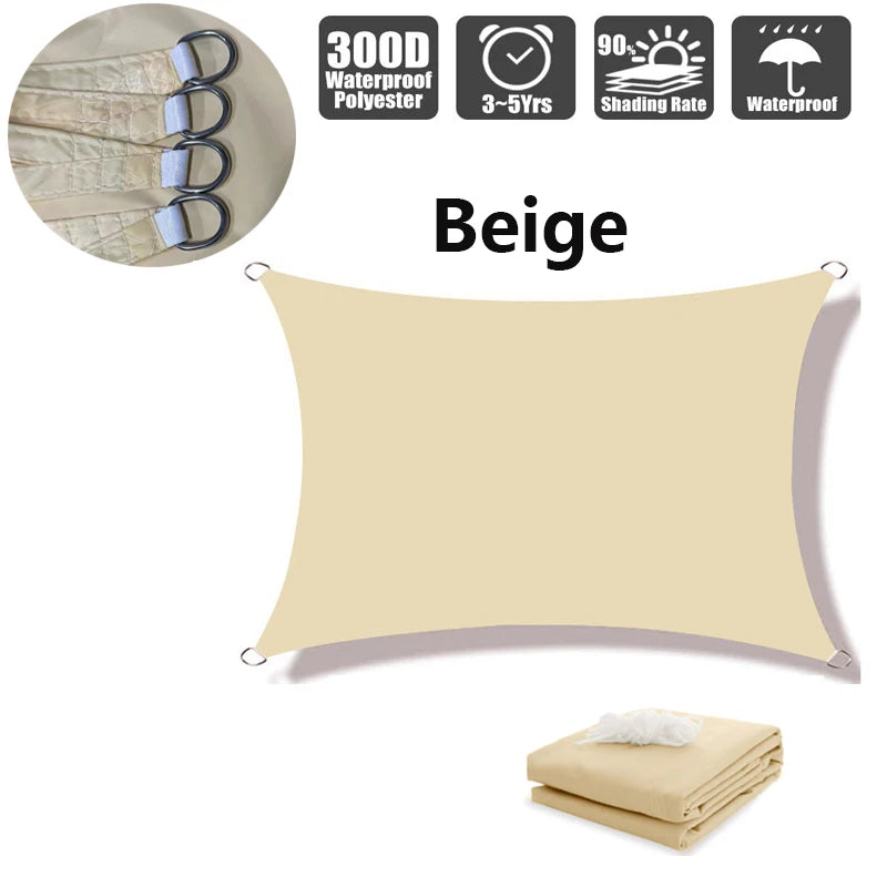 Waterproof Rectangle Shade Sail - UV Resistant