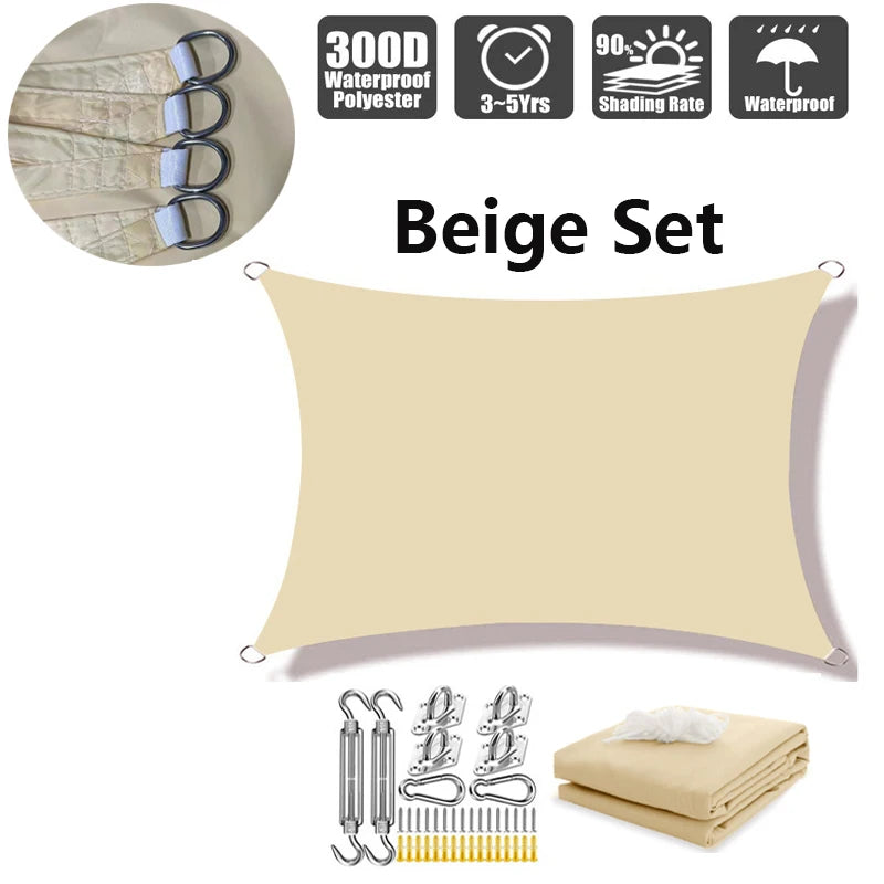 Waterproof Rectangle Shade Sail - UV Resistant
