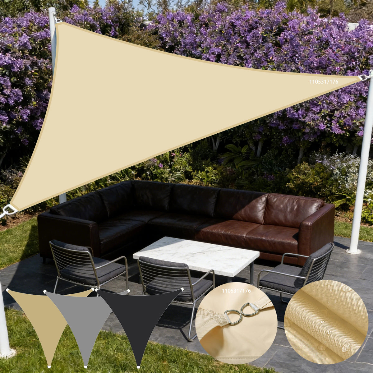 Triangle Waterproof Shade Sail - UV Block