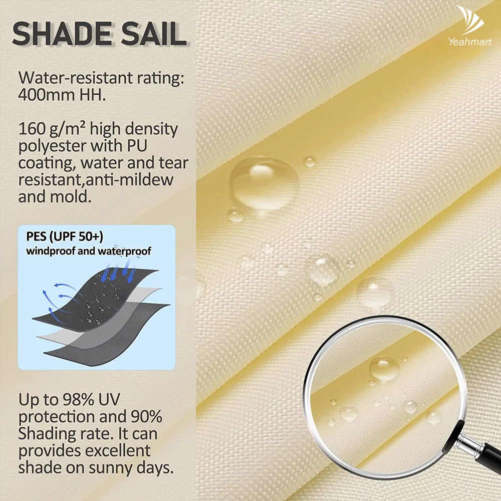 Triangle Waterproof Shade Sail 98% UV Block
