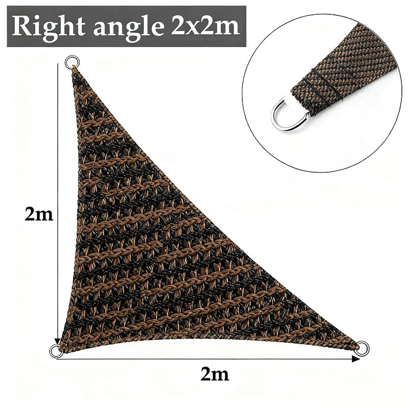 Brown Triangle Sun Shade Net 90% UV Block