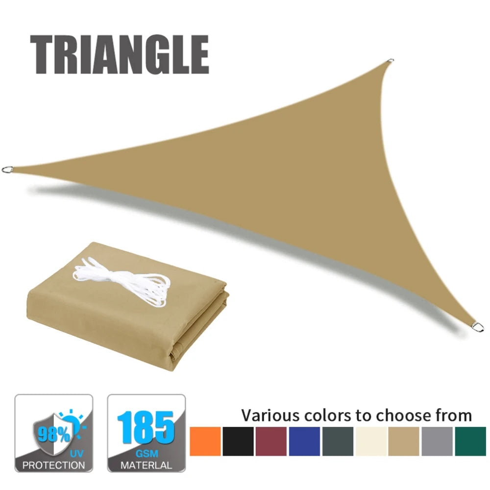 Triangle Sun Shade Sail 185gsm UV Block