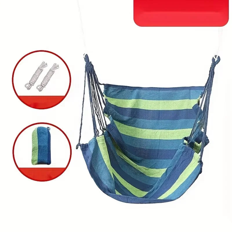 Striped Canvas Hanging Hammock Chair