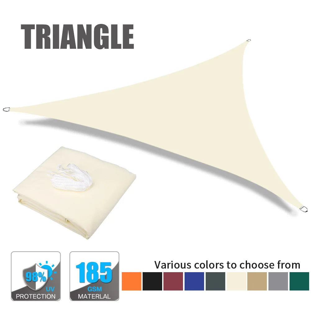 Triangle Sun Shade Sail 185gsm UV Block