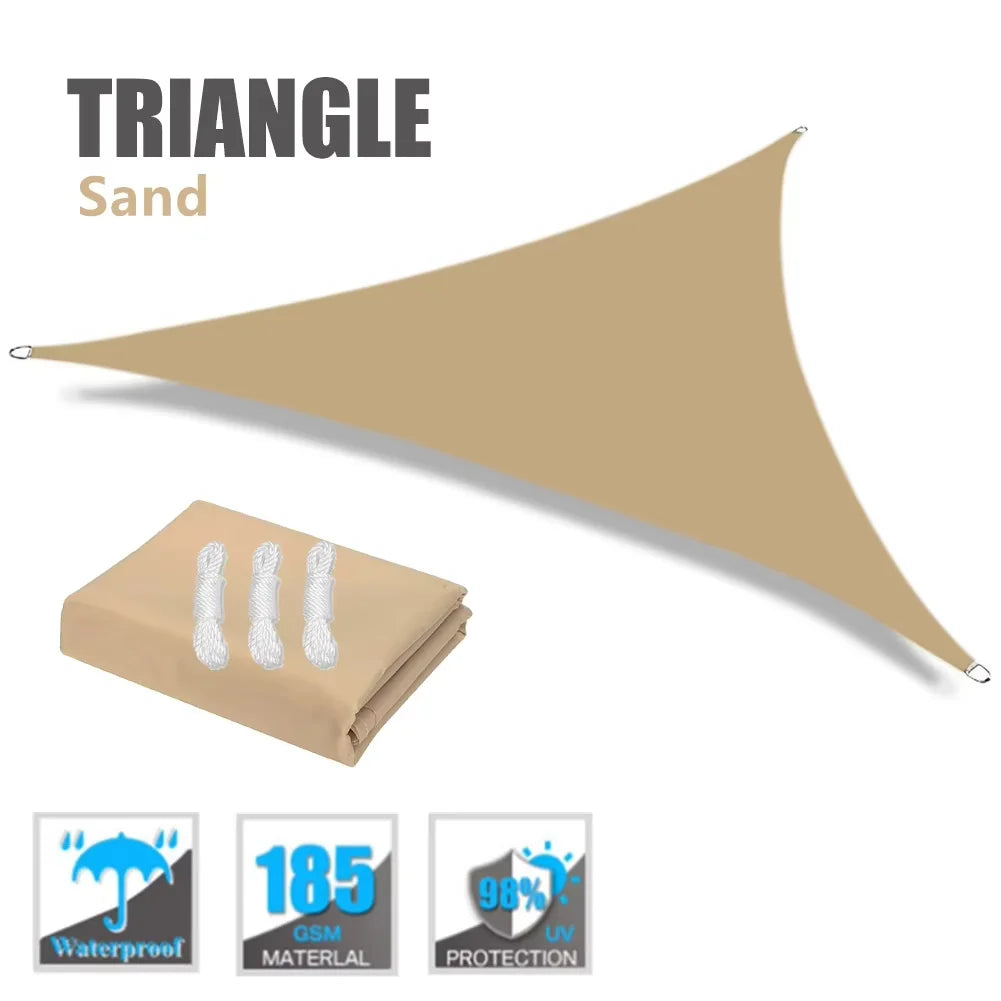 Large Triangle Waterproof Shade Sail - UV Protection