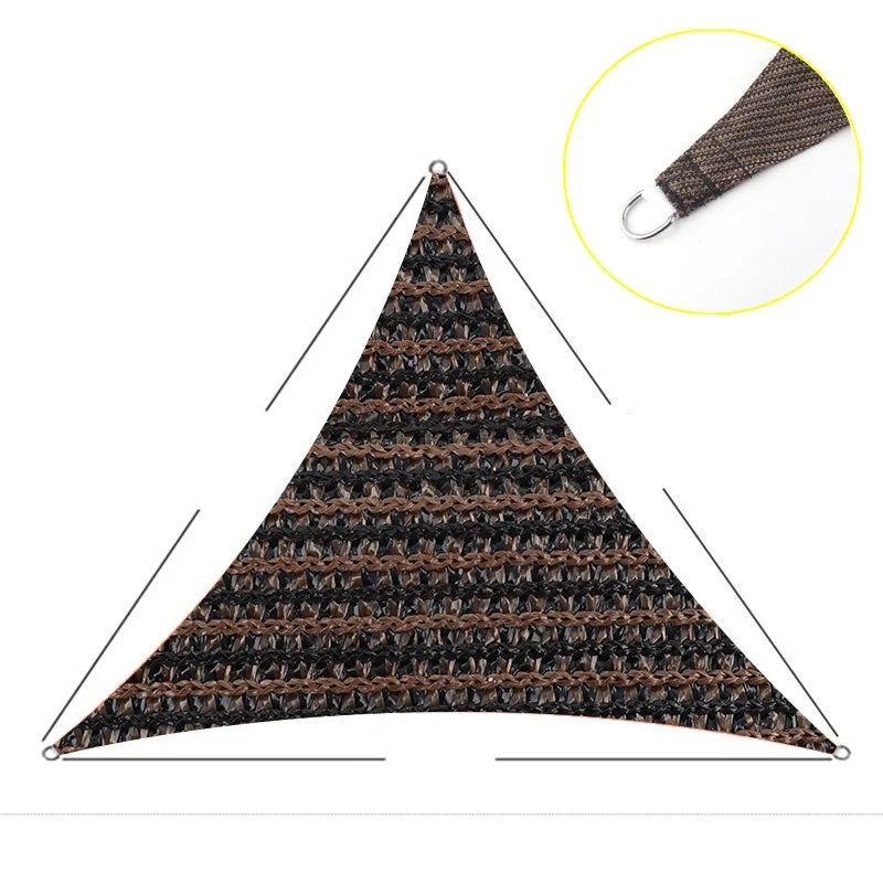 Brown Triangle Sun Shade Net 90% UV Block