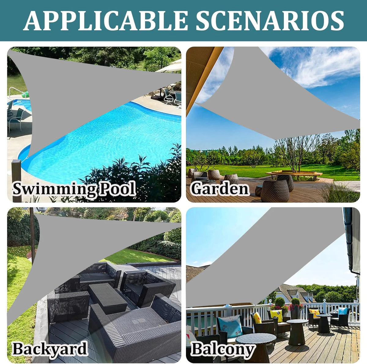 Waterproof Rectangle Shade Sail - UV Resistant