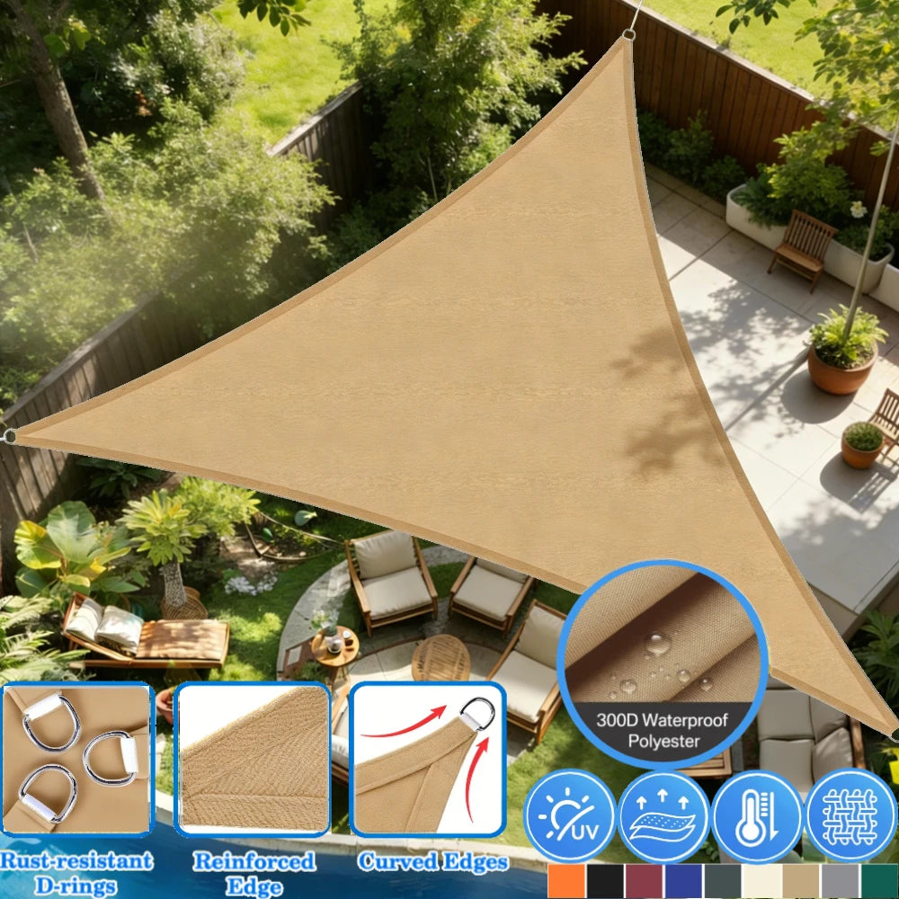 Triangle Sun Shade Sail 185gsm UV Block