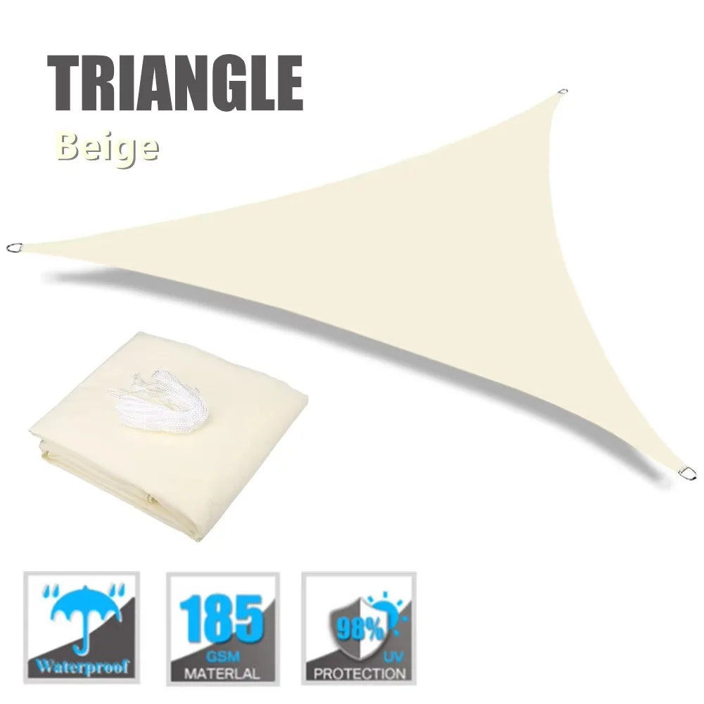 Large Triangle Waterproof Shade Sail - UV Protection