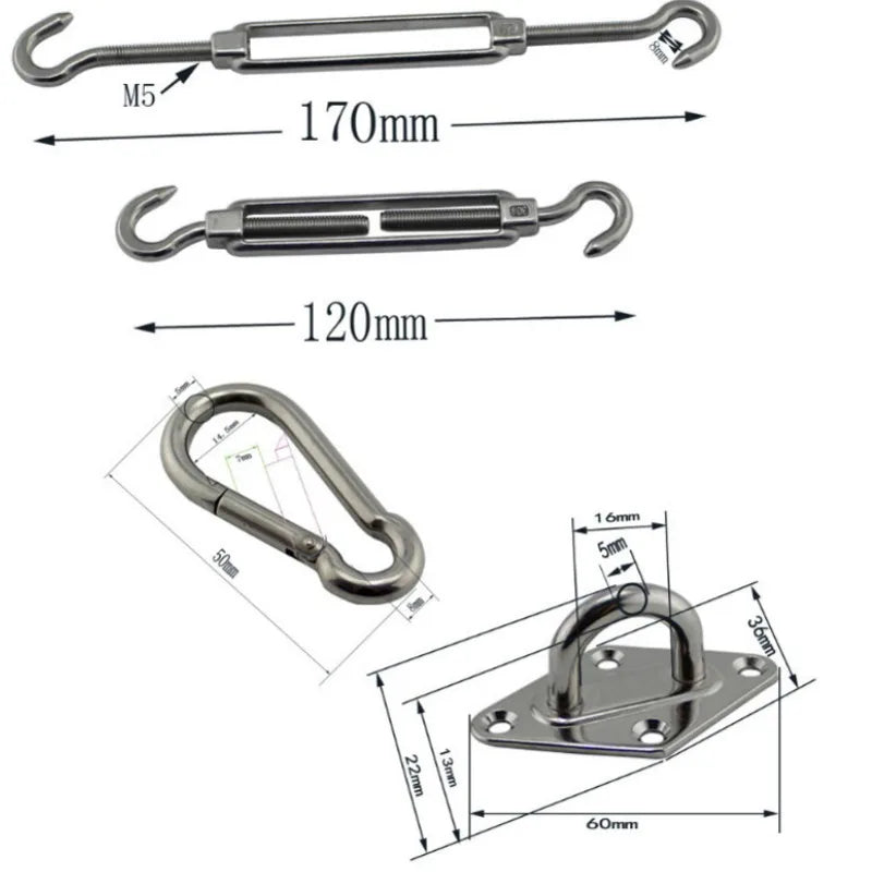 Stainless Steel Shade Sail Mounting Kit (8pc)